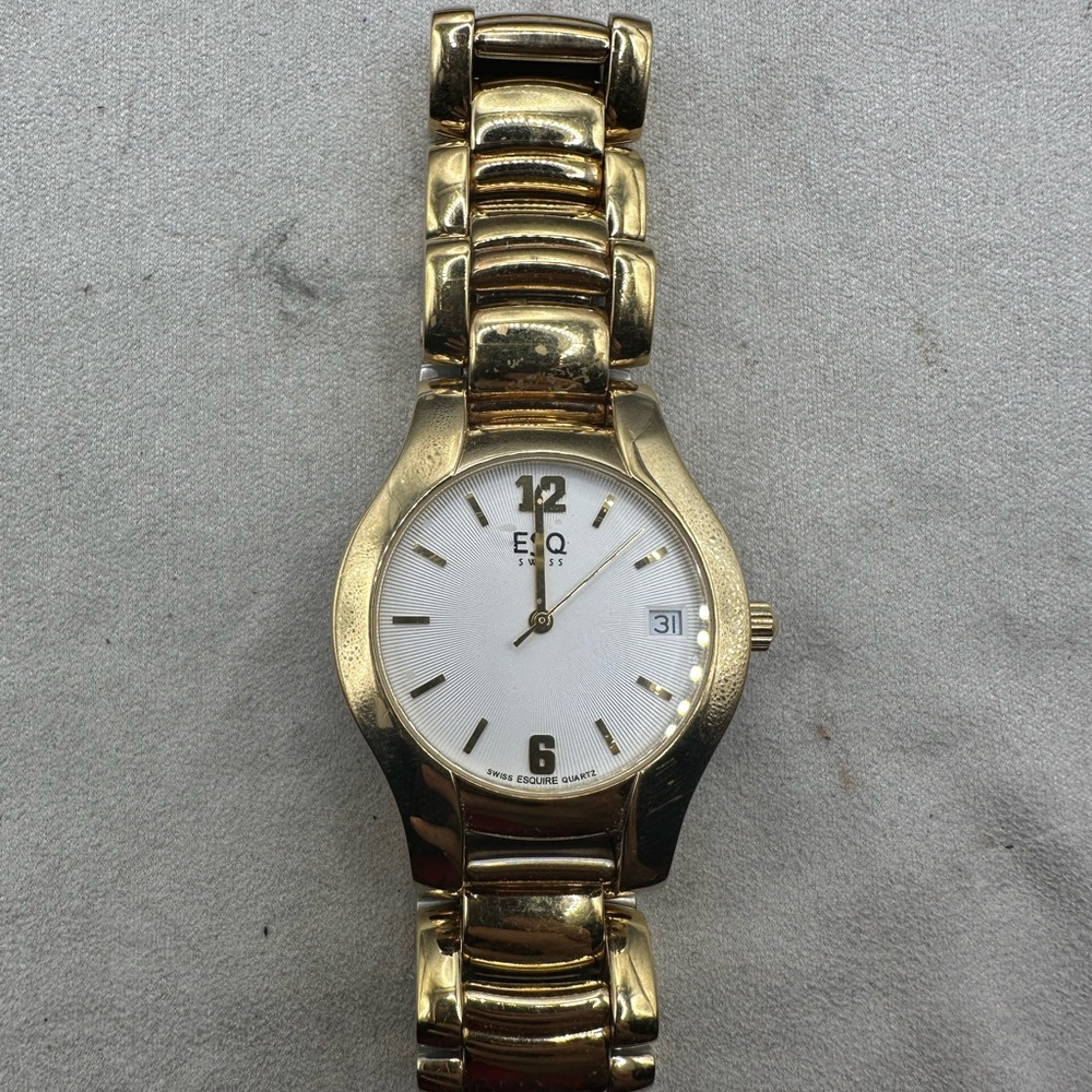 Movado ESQ Gold Tone Quartz Watch Ladies UNTESTED